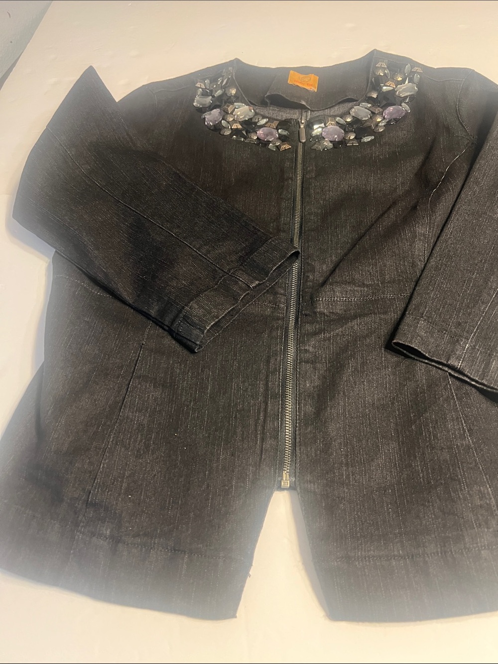 Ruby Rd. Black Embellished Zip-Front Blazer - Picture 12 of 12